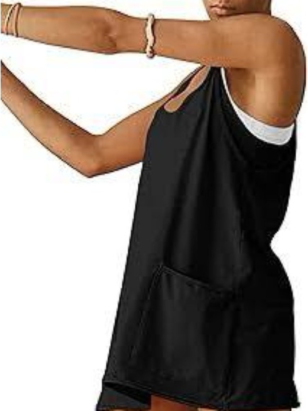 Black Women's Athletic Skort with Front Pocket -